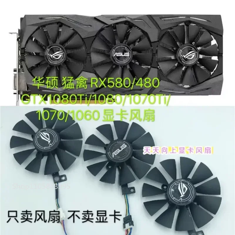 for ASUS Raptor RX580 RX480 GTX1080Ti GTX1080 GTX1070Ti GTX1070 GTX1060 Graphics Card Cooling Fan Replacement