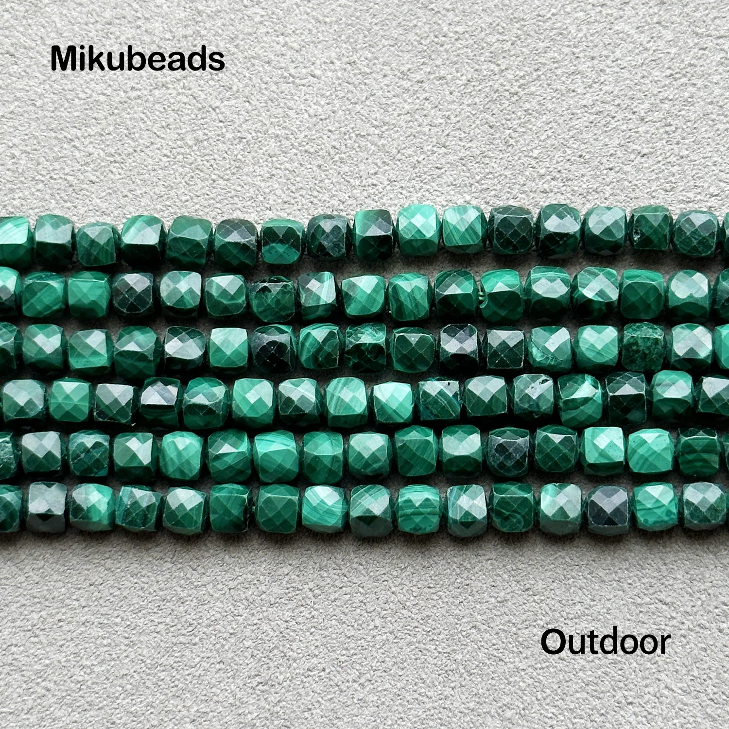 Wholesale Natural 4mm Malachite Faceted Cube Loose Beads For Making Jewelry DIY Necklace Bracelet Strand Popular