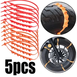 5pcs Universal Winter Anti-skid Chain Motorcycle Bicycle Tire Wheel Anti-skid Tie Outdoor Emergency Tire snow Chains