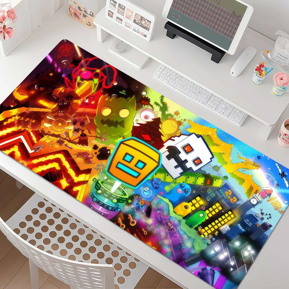 

Game G-eometry Dash Mouse Pad Anti Slip Rubber Edge Locked Thickened Laptop Gaming Desk Mat