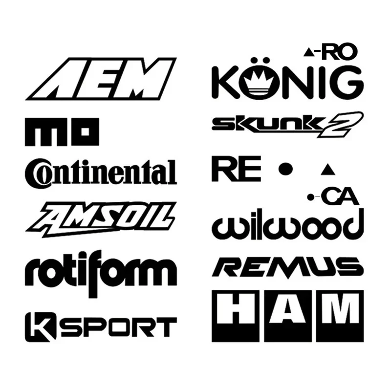 

12pcs Racing Sponsors Car Stickers Set Reflective Vinyl Decals for Car Window Body Bumper