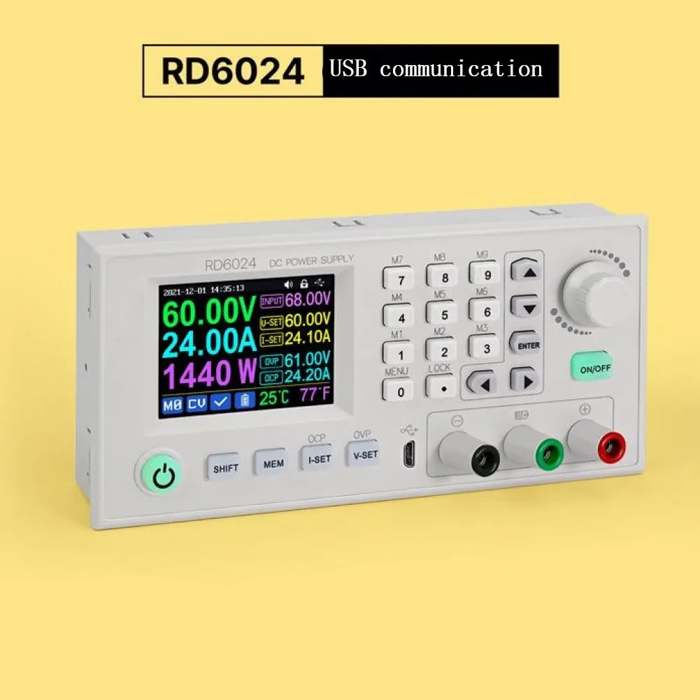 

Innovative DC Adjustable Power StepDown Converter at 60V/24A Featuring Advanced Monitoring Capabilities via USB WiFi