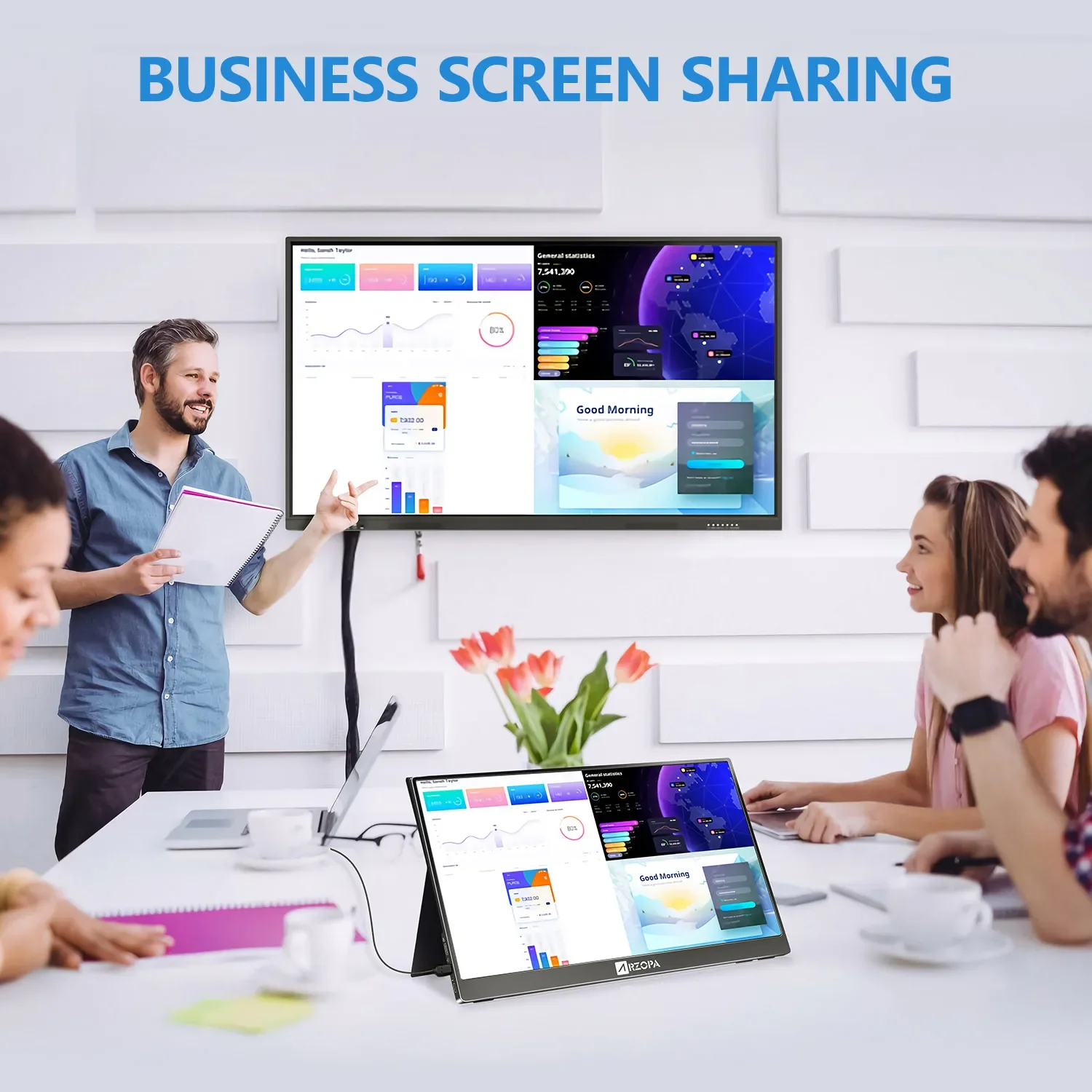 

High Brightness 4K Touch Full HD 14.0" 1080P IPS Screen 2ms Computer Laptop Extended Triple Portable PC Computer