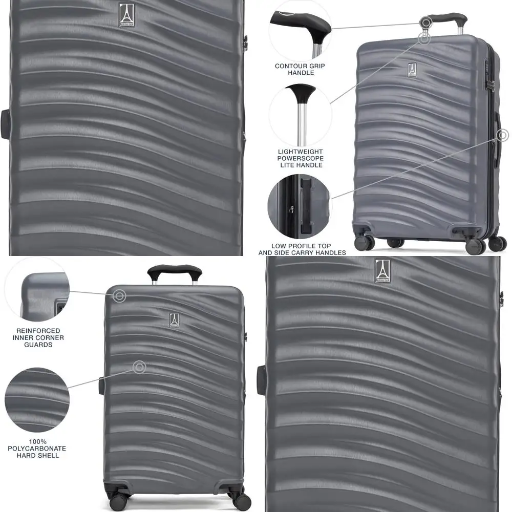 

Lightweight Expandable Hard Shell Suitcase with 8 Spinner Wheels, TSA Lock, 25-Inch Medium, Shadow Grey