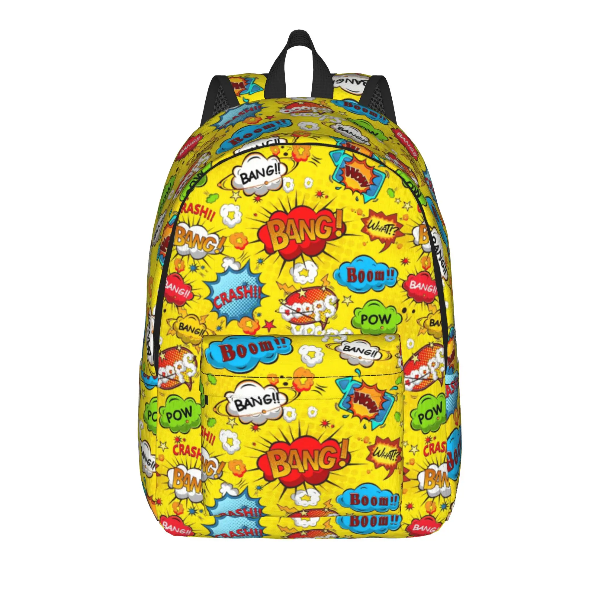 Comic Speech Bubbles   ()(4) Backpack Student  Breathable Backpacks Polyester Modern School Bags Travel High Quality Rucksack