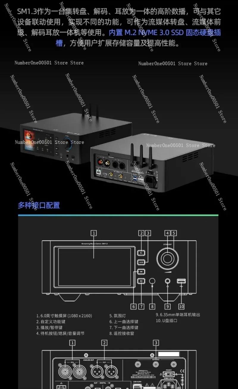 SM1.3 Android Streamer DAC Integrated HiFi Audiophile Digital Amplifier Player