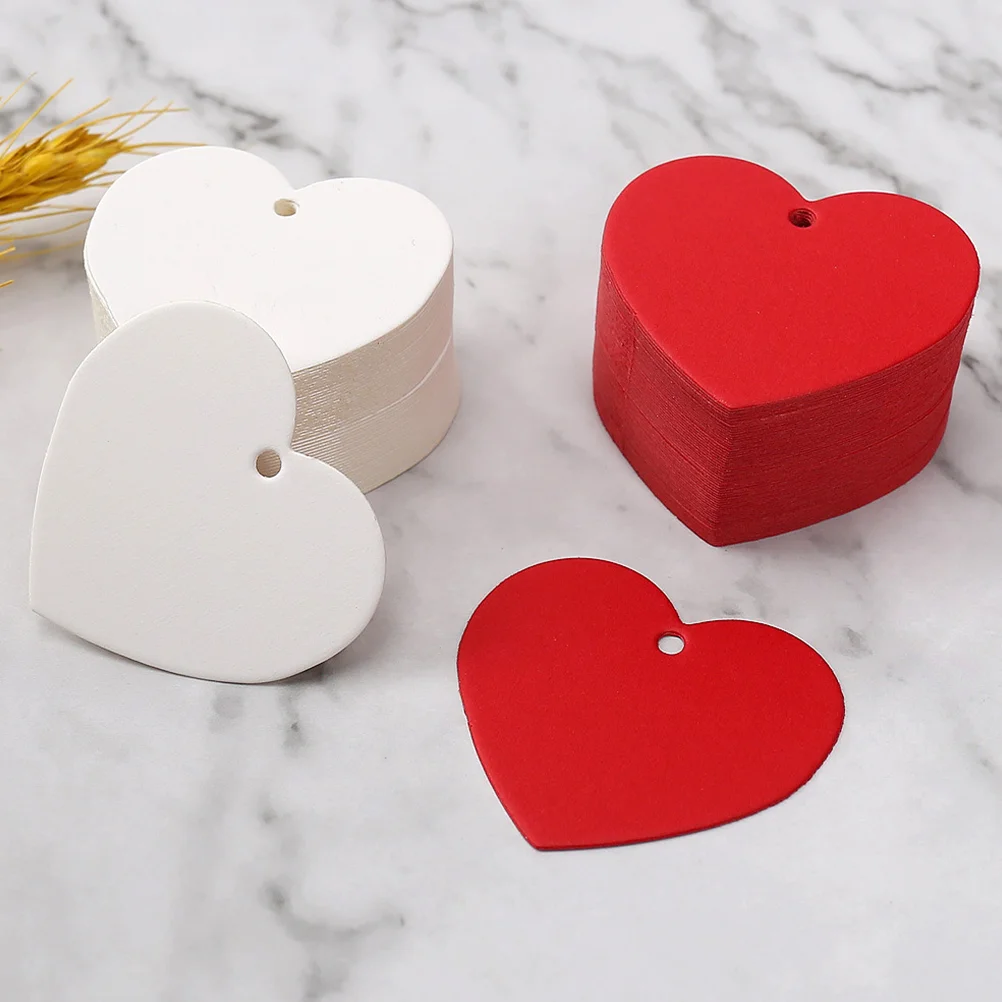 300 Pcs Ribbon Love Card Craft Tags with Envelope Heart Shaped Paper Blank Cards