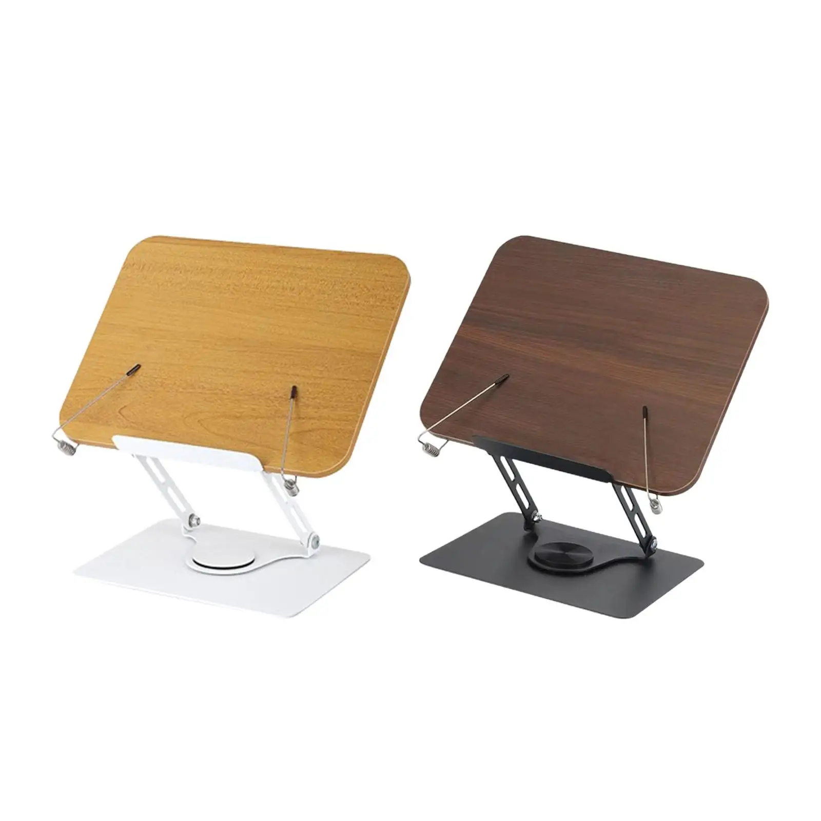 Supporto da lettura con clip per pagine Supporto per riposo per ricette Supporto per libri pieghevole Supporto per laptop in legno per uso domestico