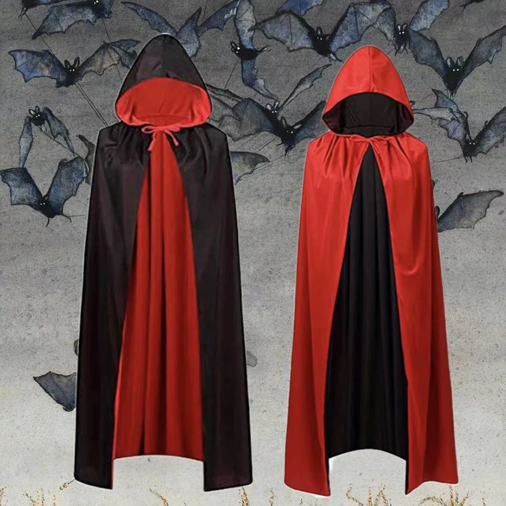 Anime Vampir Umhang Kinder Stehkragen Cape Schwarz Rot Vampir Umhänge Cosplay Halloween Karneval Party für Jungen Mädchen Kleidung