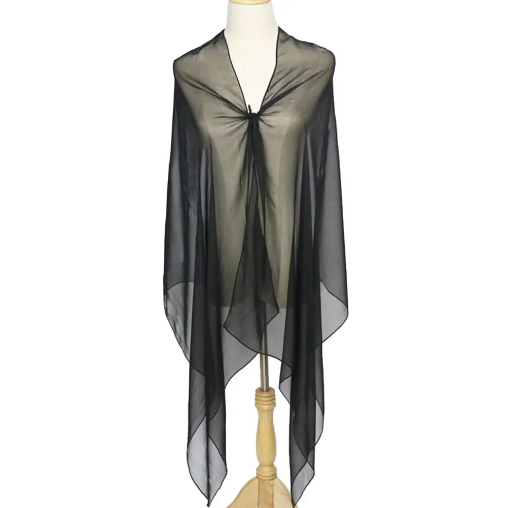 

Solid Color Wraps Sunscreen Scarf Cape Women Shawl Black Dual Scarf Purple Ladies Travel Accessories