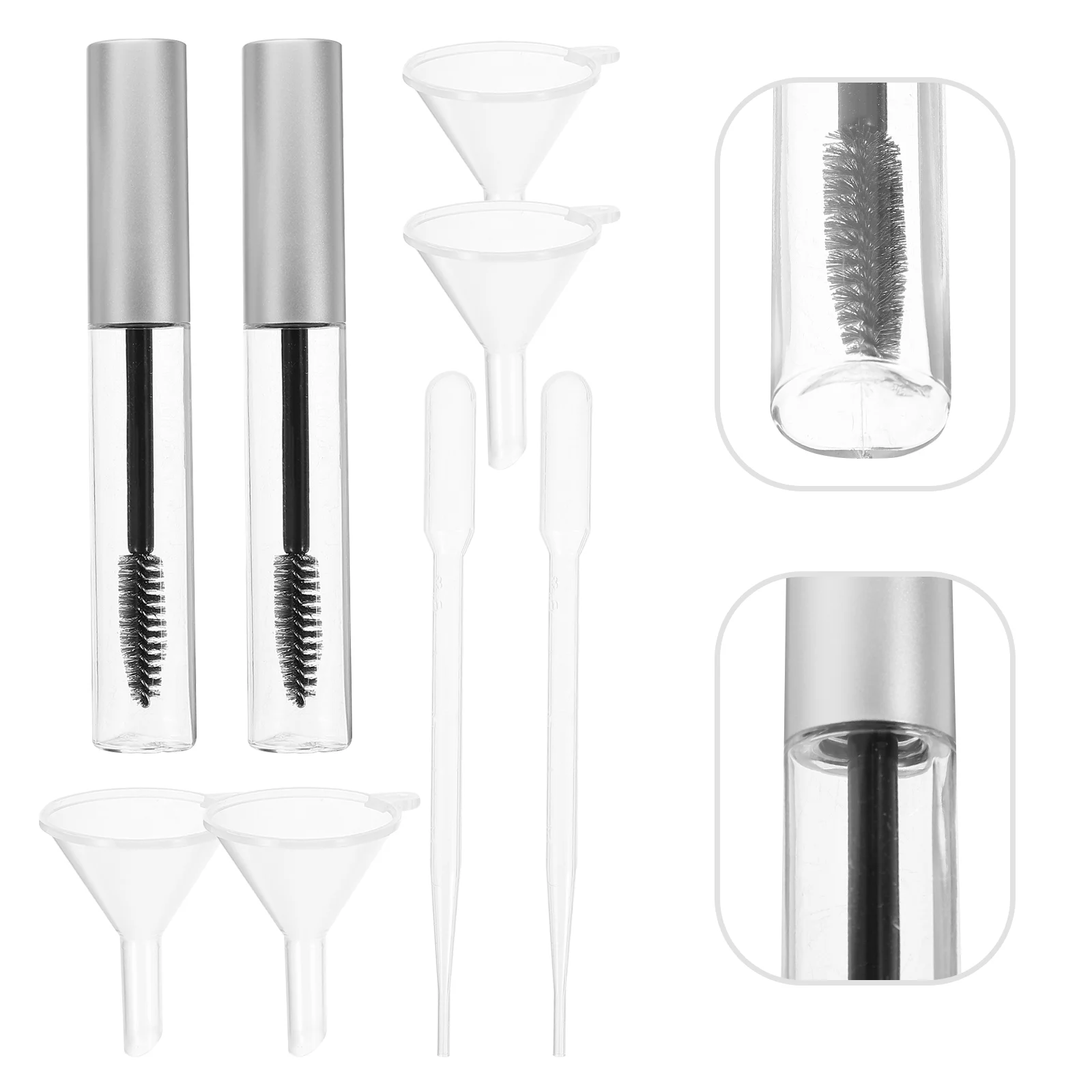 32 Pcs Mascara Empty Tube Refillable Eyeliner Earth Tones Filling Eyelash Tubes Plastic Bottle DIY