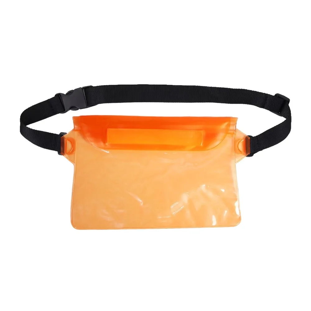 Transparent Waterproof Waist Bag 3 Layer Protection Adjustable Underwater Mobile Phone Bag With Waist Strap Multi-Layer Seal