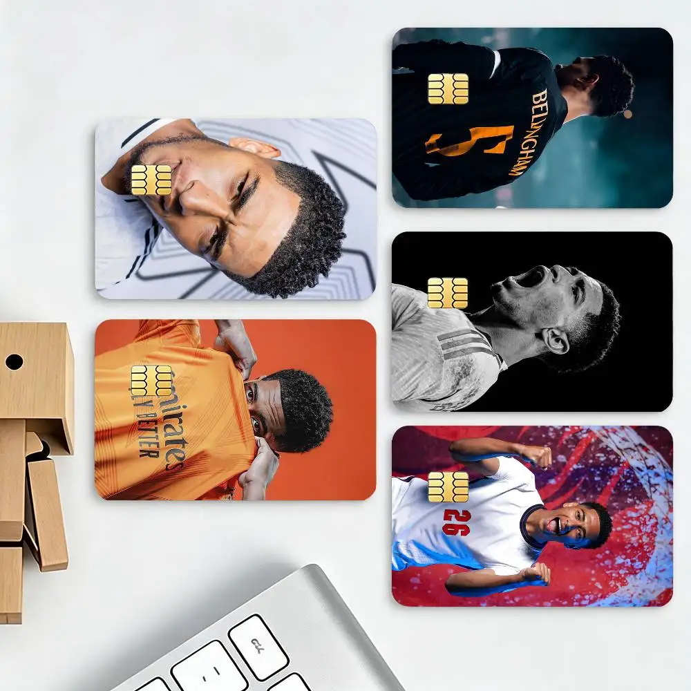 Football J-Jude B-Bellinghams HD Credit Card Stickers Game Card Decal Small Chip Waterproof Sticker Gift Decor