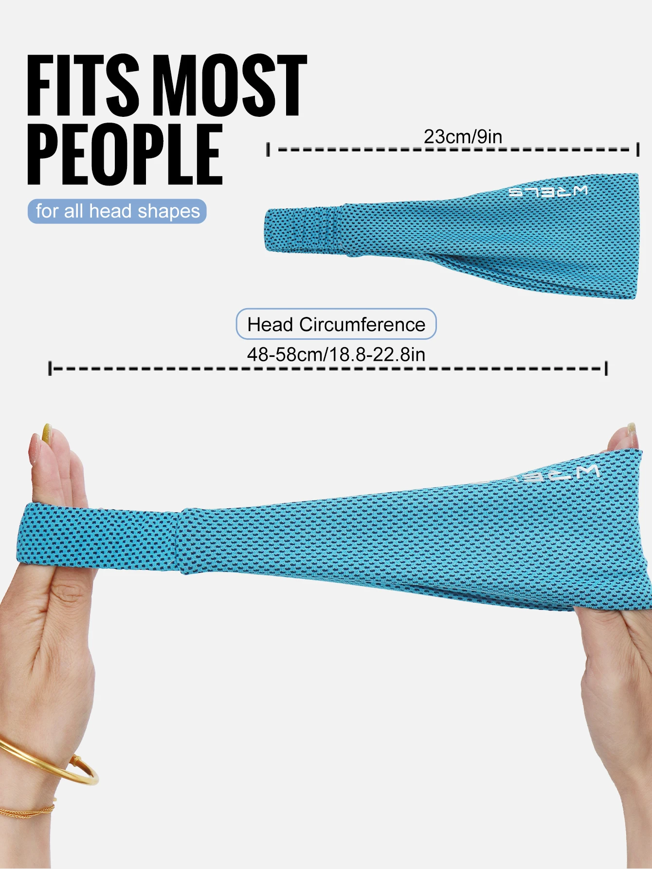 WRELS Sport-Stirnband, Schweißband, dehnbar, elastisch, für Fitness, Laufen, Yoga, Kopfbedeckung, schweißabsorbierend, atmungsaktiv, Jog-Stirnband – Detail 6