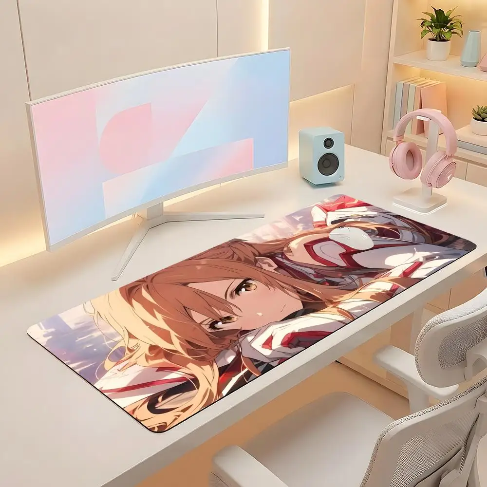 Anime S-word Art O-online Asuna Mauspad Computerzubehör Tastatur Tischmatte Schwarz Mousepad Company Gaming Laptop