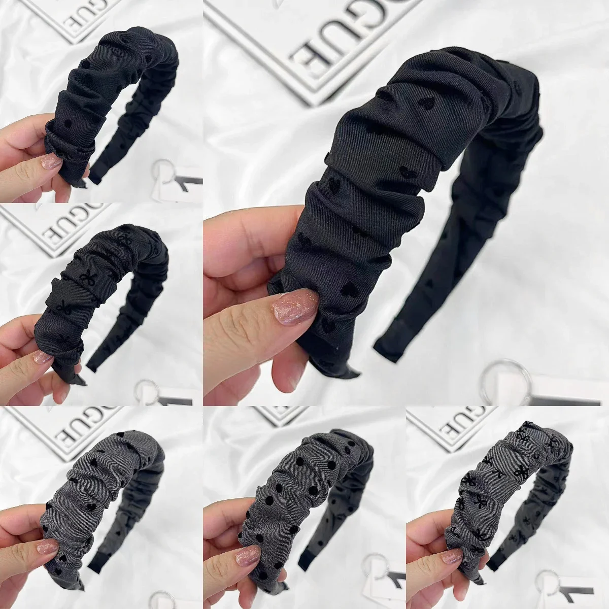 

Matte Pleated Headband Grey Wide Sponge Hair Hoop Minimalist Non Slip Design for Women Girls Daily Comfort Hair Accessories