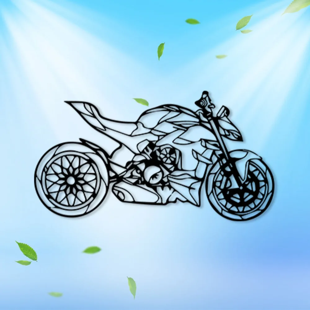 Brand Metal Motorcycle Wall Art Sculpture Mural Garage Decor Powder Coated Iron Craft Living Room Gift