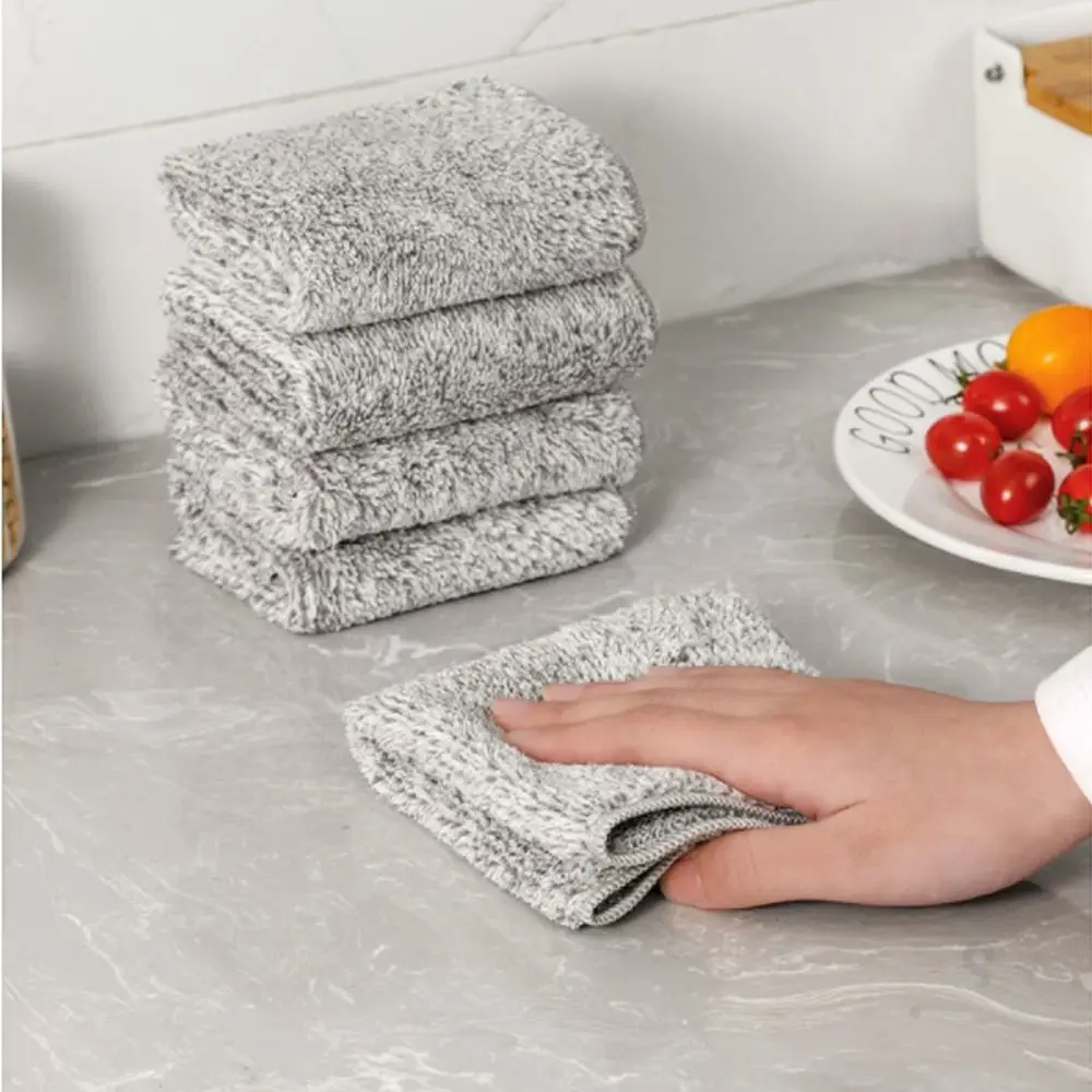 High Performance Washing Cloth Absorbent Microfiber Bamboo Charcoal Fiber Kitchen Towel Cleaning Cloth Dishcloth Dish Towel