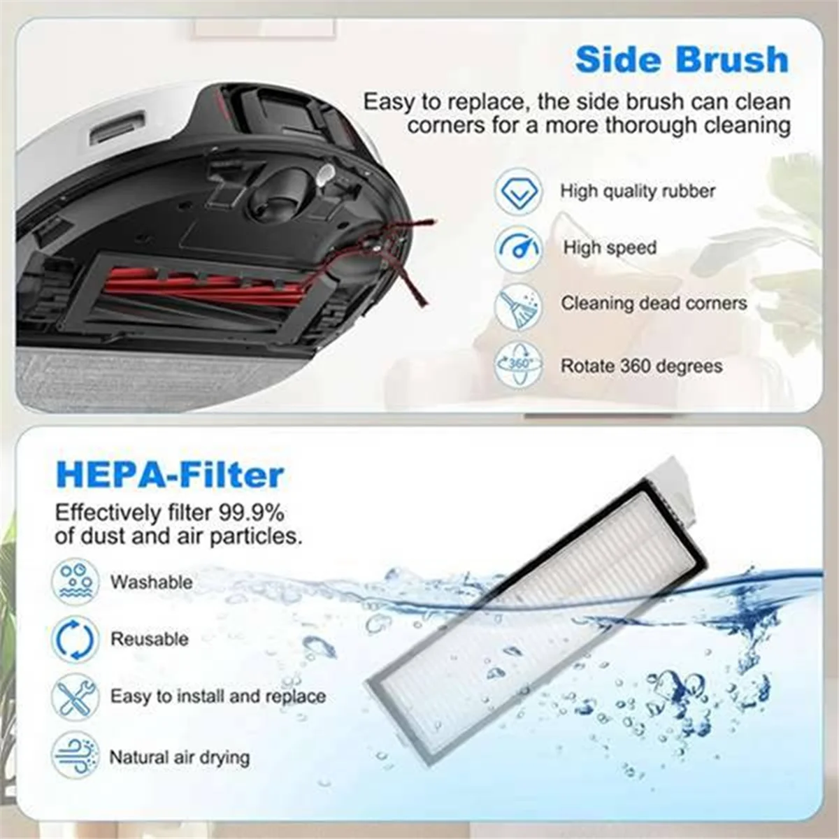 

A756X~28PCS Vacuum Brush Dust Bag Filter Mop Cloth Set for S8 MaxV Ultra Vacuum Cleaner Replacement Parts