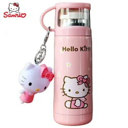 Hello Kitty Anime Peripheral Kawaii Cute Cartoon Water Bottle Creative Water Cup with Cover Children's Thermos Cup Holiday Gift