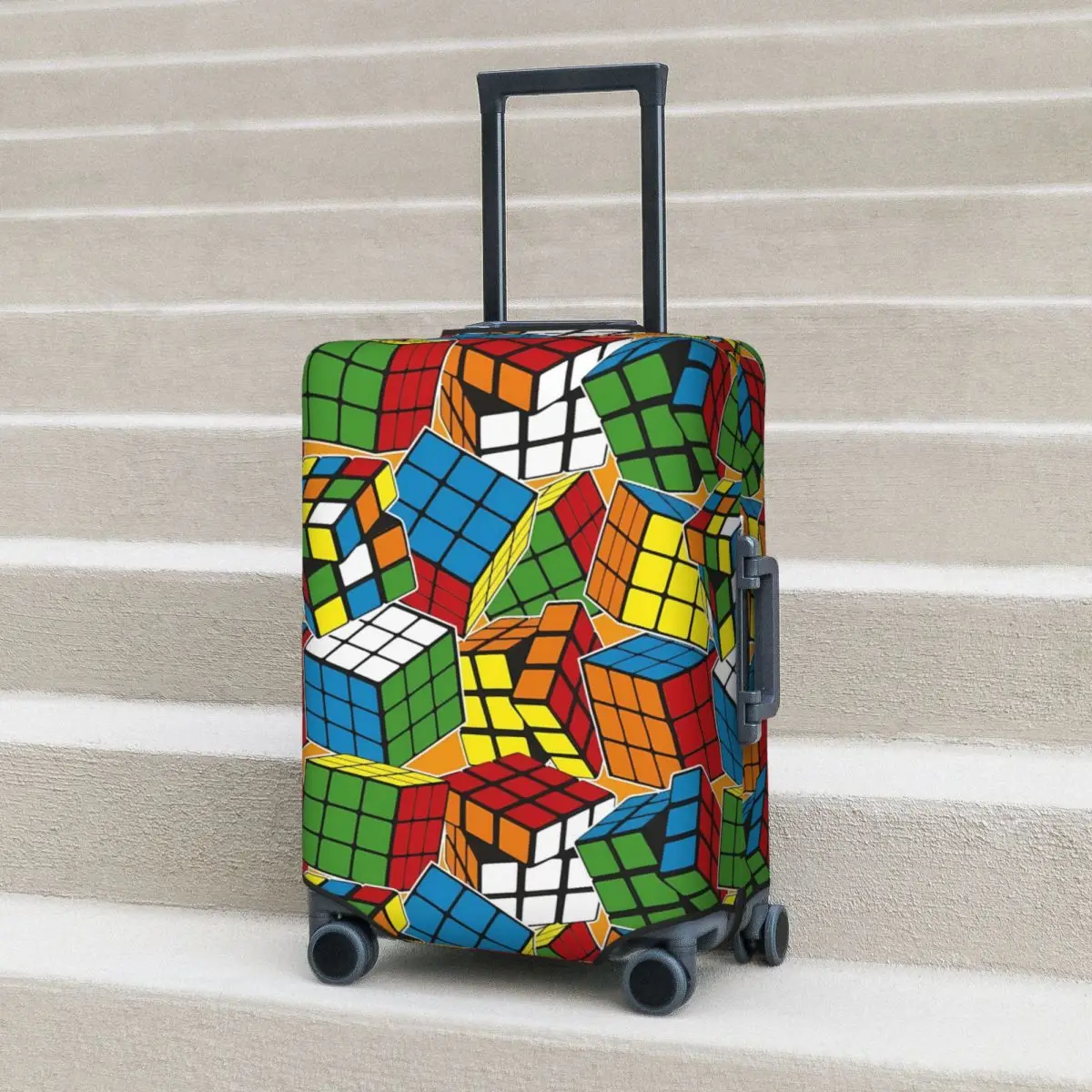 Чехол для чемодана с принтом Magic Cube, забавная скоростная кубинация, практичная защита для круизной поездки, принадлежности для багажа, полета