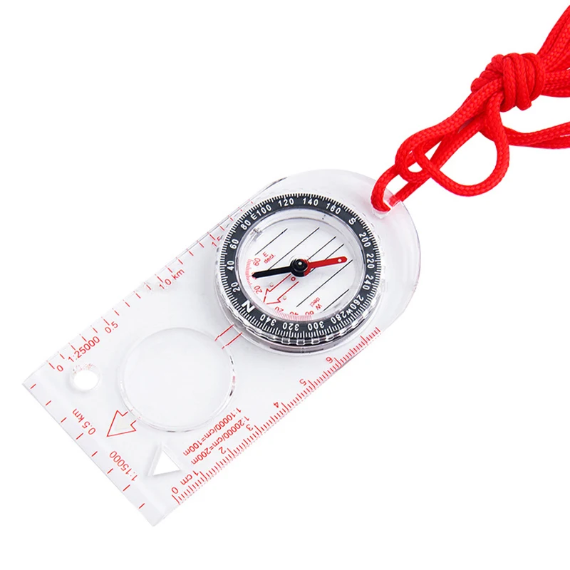 Mini Outdoor Camping Survival Map Scale Oriented Magnifier Field Compass Camping Map Oriented Magnifier Field Compass