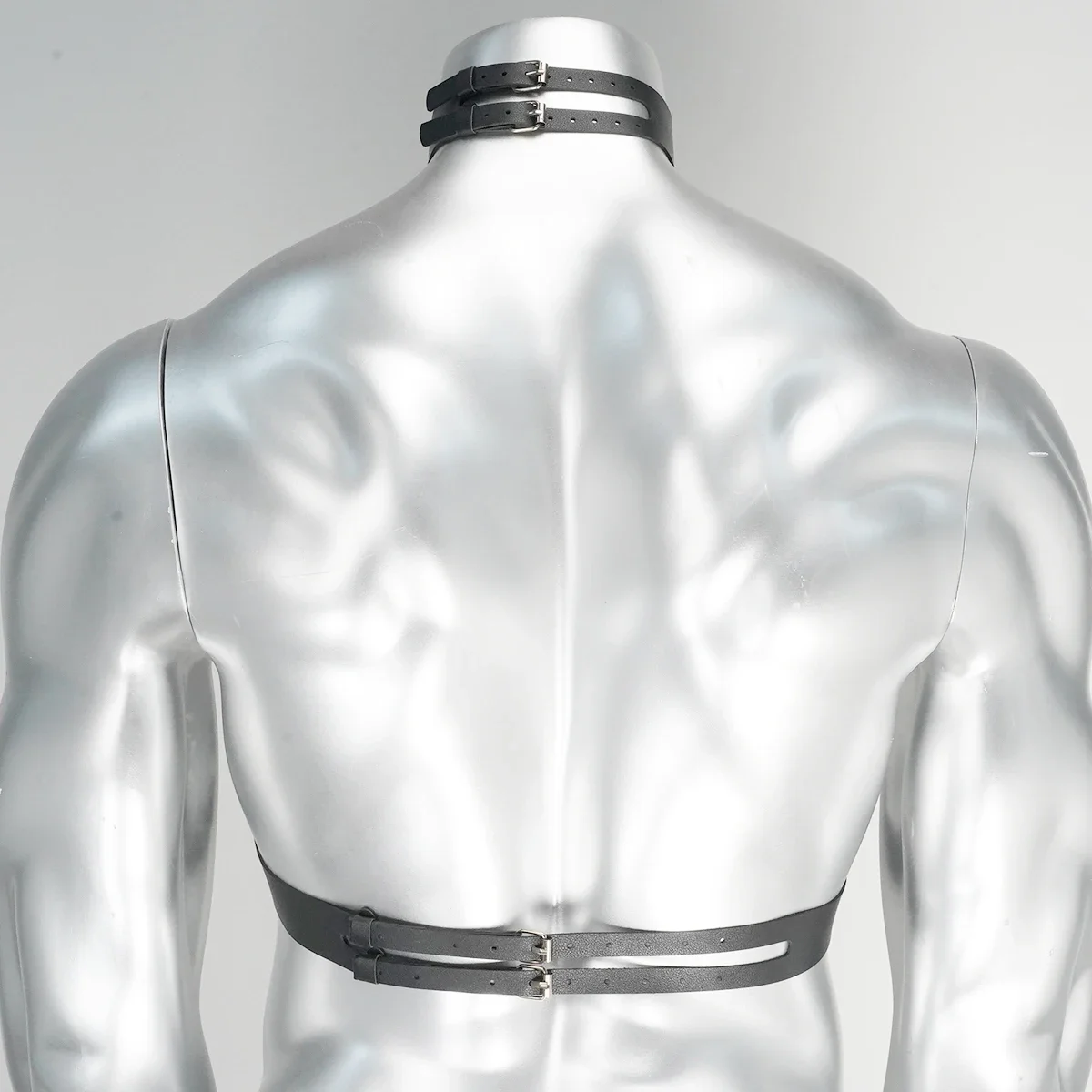 남성용 블랙 PU 가죽 세련된 클래식 쉐이핑 가슴 스트랩 휴일 장식 액세서리 데일리웨어 의류 벨트