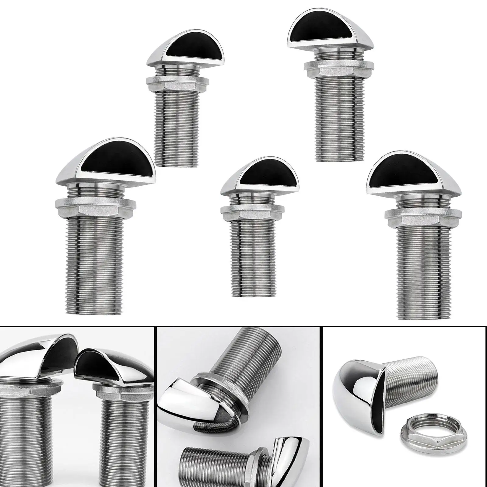 Thru-hull Valves Rsv 316 Stainless Steel Marine Spare Parts Boat Drain Outlet Durable Straight Boats Ships Thru-hull Connection