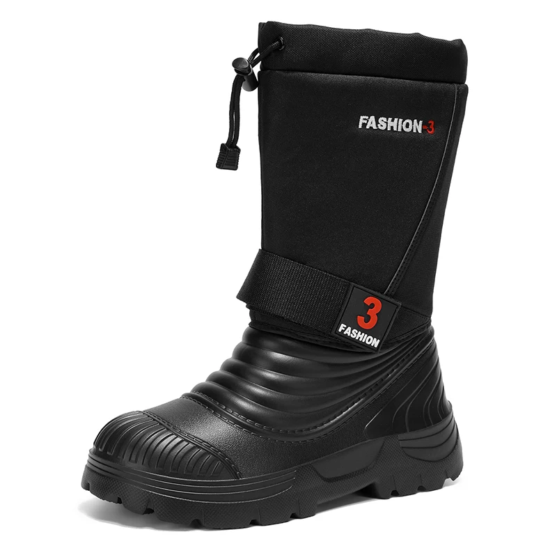 

Mens Boots Winter High-top Warm Cotton Shoes for Men Outdoor Anti-slippery Waterproof Snow Boots Mid-calf Motorcycle Boots Large