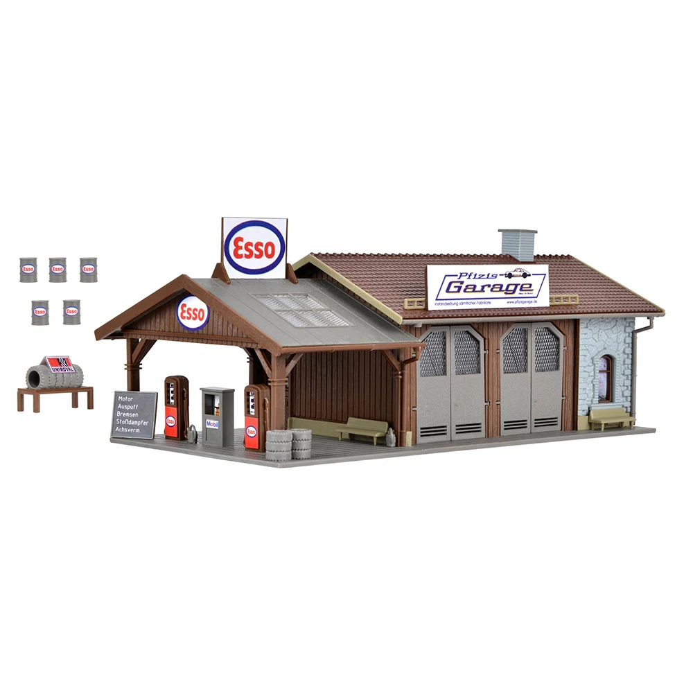 HO 1/87 Architectural Model 45599 Service Station with Gas Station Miniature Scene Series Sand Table Landscape