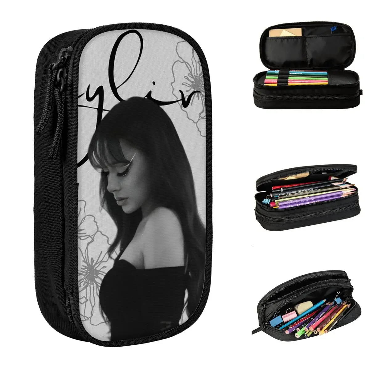 

Singer Music Ayliva Pencil Case Pen Box Bags Student Large Storage Office Cosmetic Pencilcases