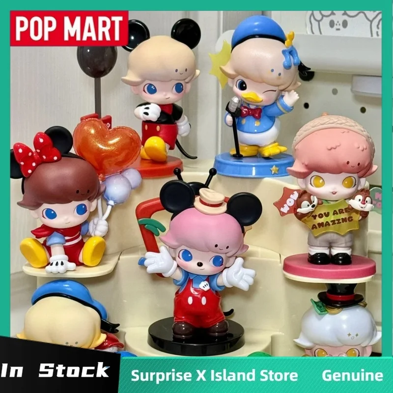 Подлинная Popmart Dimoo World X Disney ПВХ серия слепая коробка милая кукла Dimoo аниме фигурка настольные украшения коллекционировать Kawaii Mystery Box