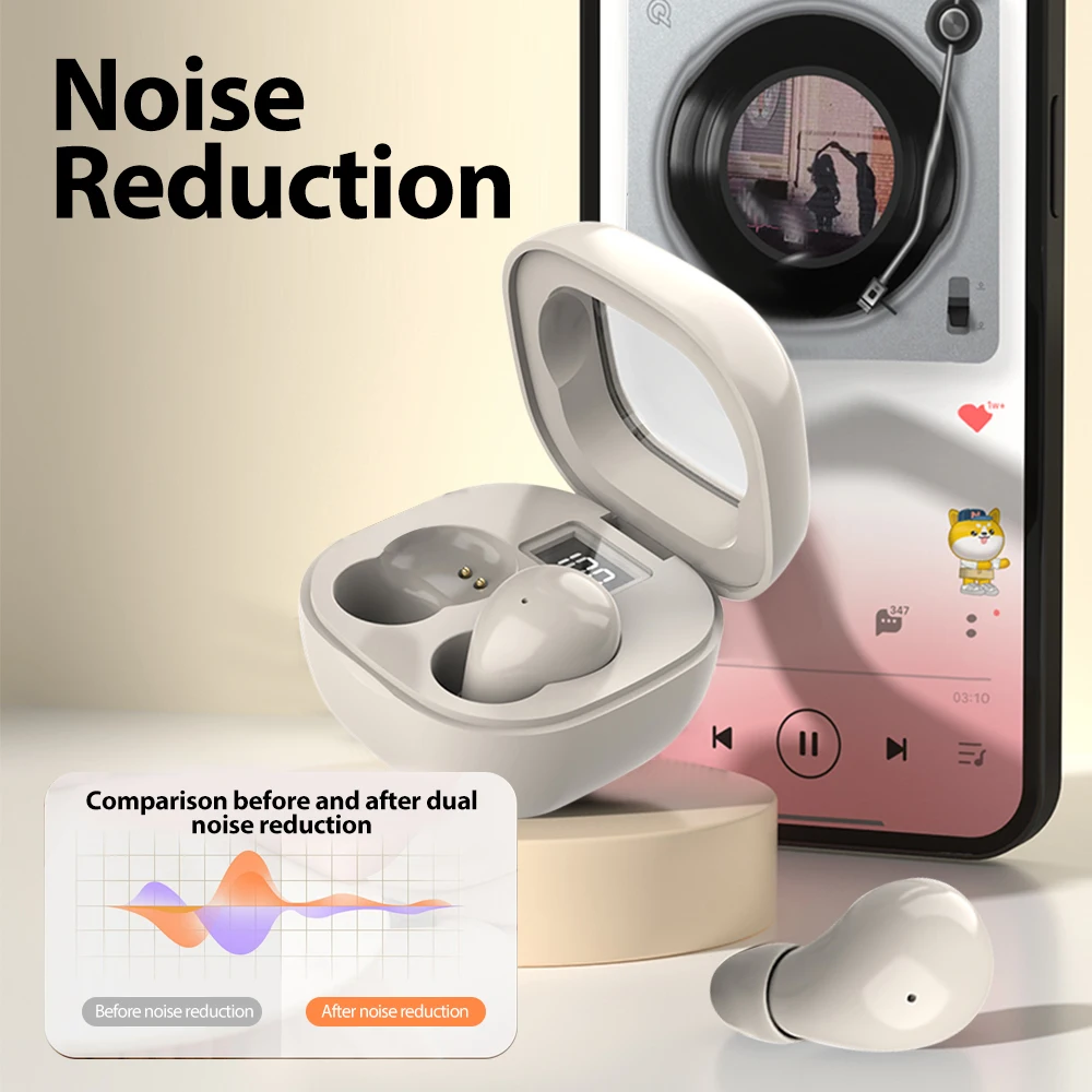 Auricolari Bluetooth Sleep Con Bluetooth 5.4 E Riduzione Del Rumore – Mini E Invisibili, IPX6, Design Ergonomico Per Chi Dorme Sul Lato