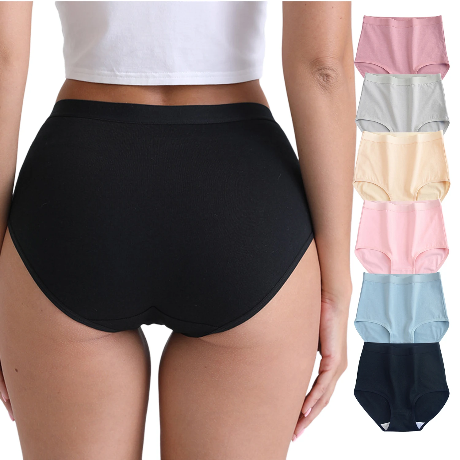 

Womens Underwear,Cotton High Waist Underwear for Women Full Coverage Soft Comfortable Briefs Panty 4 Pack
