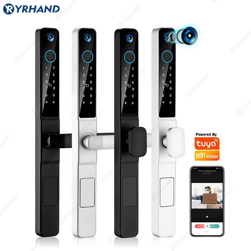 YRHAND IP66 Keyless Cat\'s Eye Waterproof Peephole Outdoor Aluminum Sliding Door Lock Digital Password Tuya Wifi Smart Lock