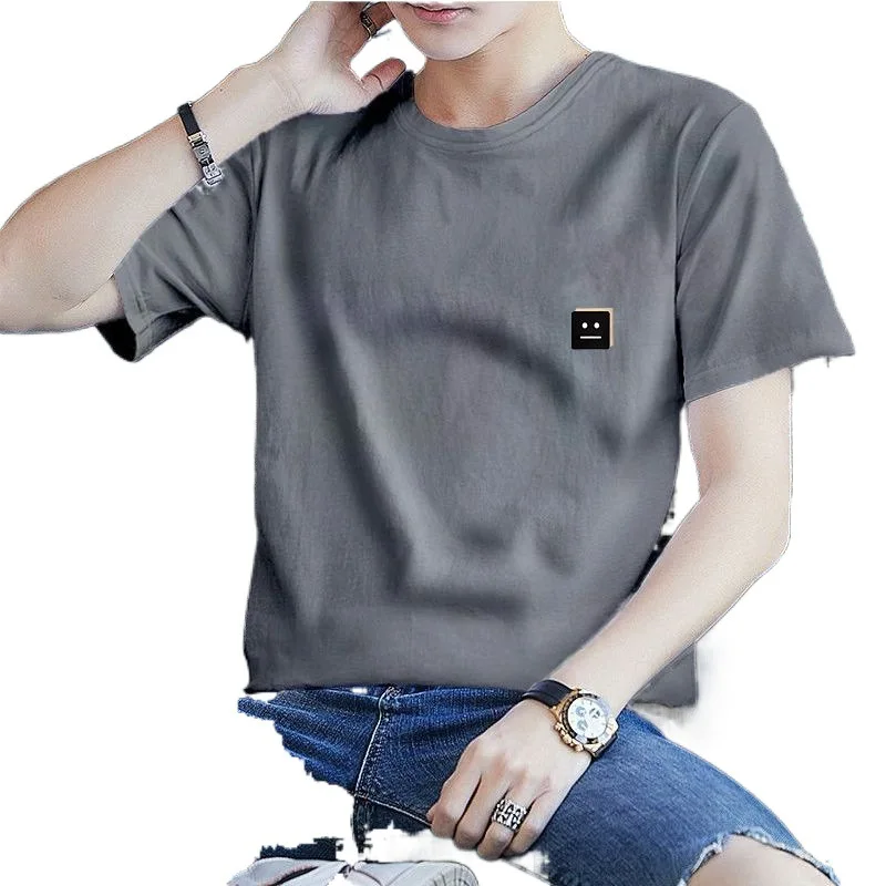 Short Sleeve Shirt Men's Summer round Neck Casual Fashion Young Men's Printed Half Sleeve Top T-shirt