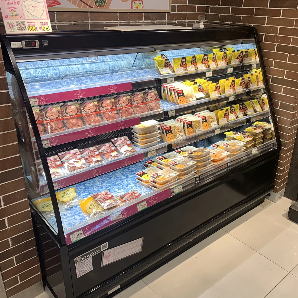 FL Island Style Refrigerated Cabinet Low Power Open Display Cooler For Grocery Supermarket Frozen Snack Food Display Machine