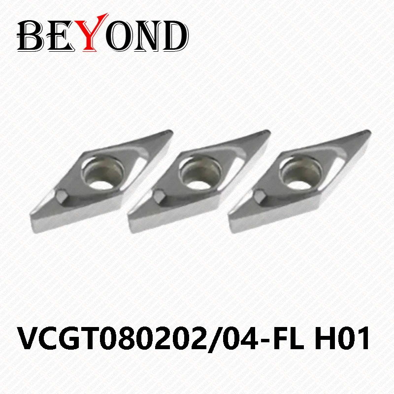 BEYOND VCGT080202-FL VCGT080204-FL H01 Carbide Inserts VCGT 080202 080204 Lathe Cutter CNC Turning Tools VCGT0802 For Aluminum