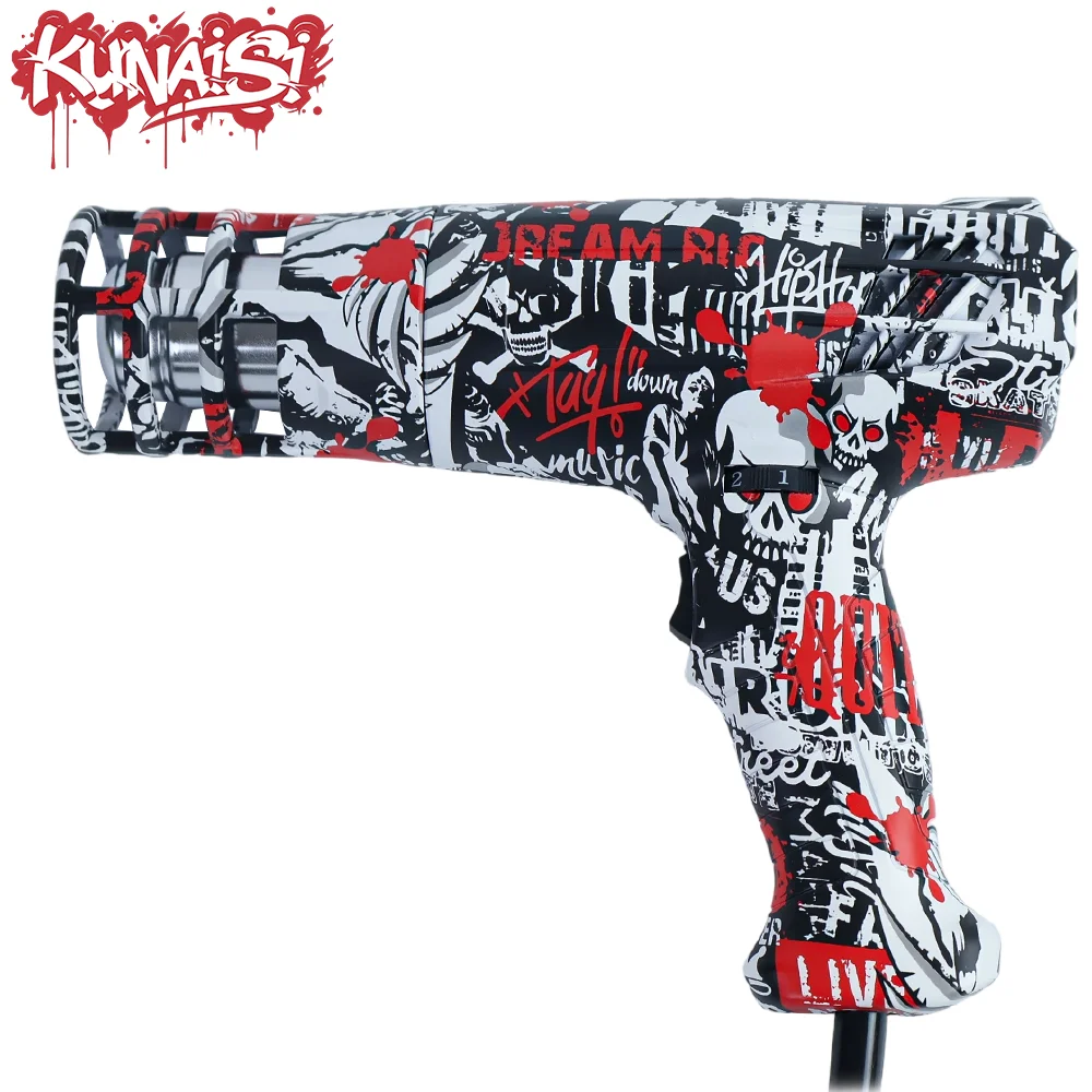 KUNAISI 9-метровая тепловая пушка промышленного класса, 2000 Вт, номинальная выходная мощность, регулируемая температура, тепловая пушка для упаковки автомобилей