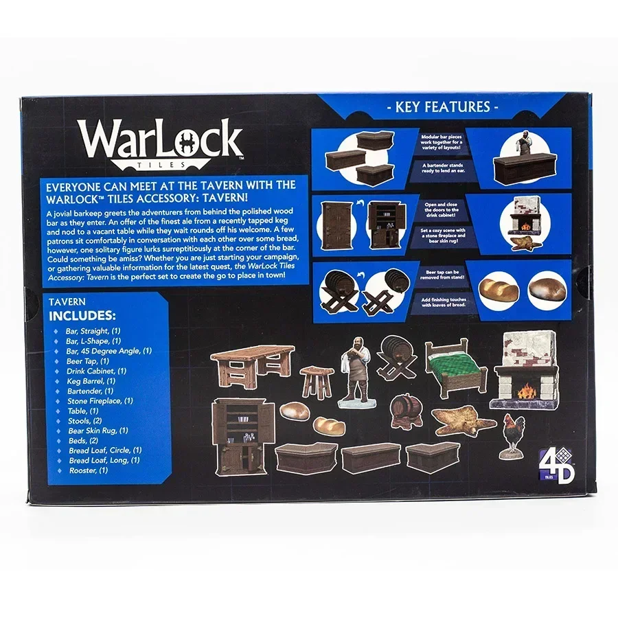 Wizkids Miniature Warlock Tiles Accessories Doors Archways Kitchen Tarven Board Games Toy Hobby Collectibles Children Gifts