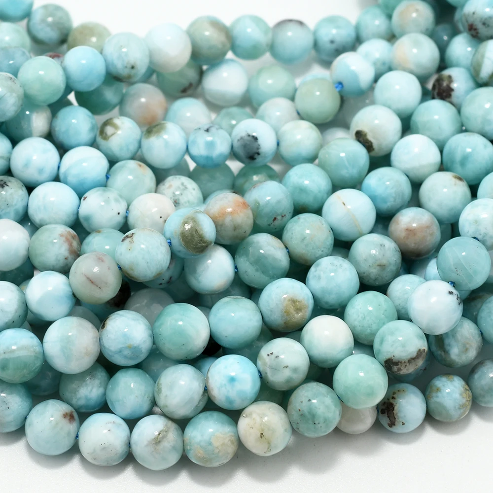 Natural Simple Quality Larimar Loose Round Beads 5mm/6mm