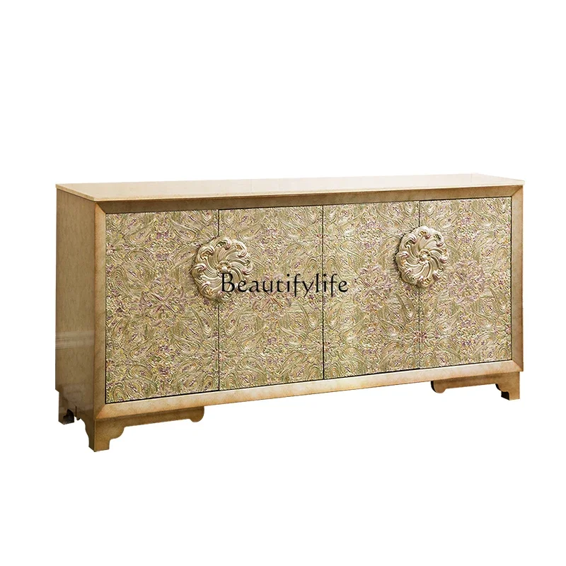 

LX1Neoclassical high-end screen partition cabinet entrance marble countertop side cabinet European style