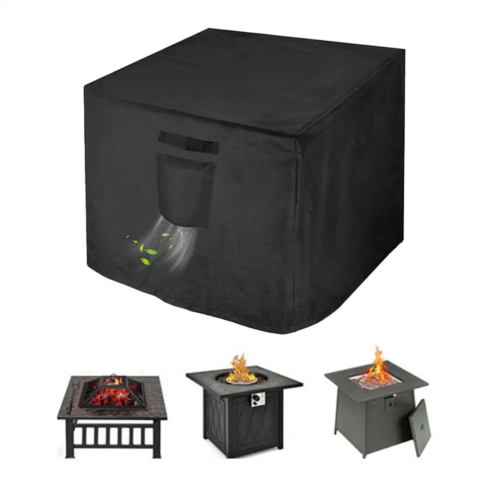 

Outdoor Fire Pit Cover BBQ Fire Table Waterproof Shelter Weather-Resistant Square Firepit Cover For Outdoor Deck Balcony Garden