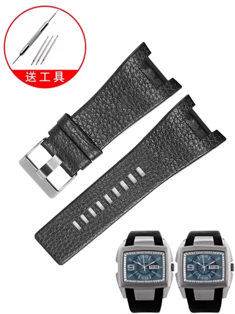 For Diesel DZ4246 DZ1273 DZ1216 Large Notched Leather Watch Strap Men's 32mm