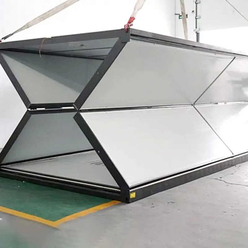 شرفة بانورامية منازل حاويات فولاذية جاهزة الصنع للمنازل الصغيرة المعيارية والفنادق والتخييم تستخدم منزل حاوية قابلة للطي