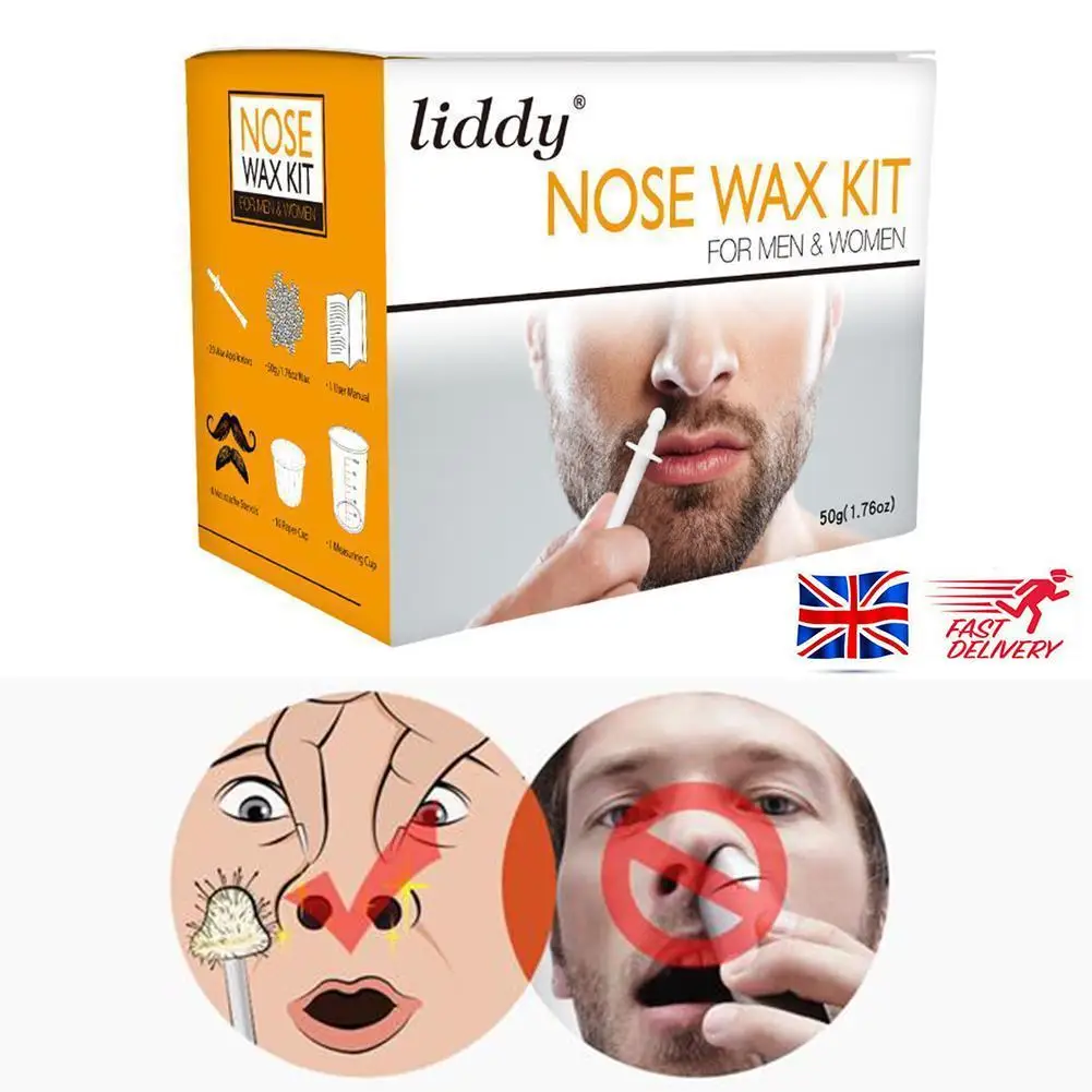 Wax Bean Portable Painless Nose Wax Kit For Men & Women Nose Hair Removal Wax Set Paper-Free Nose Hair Wax Beans Cleaning Wax Ki