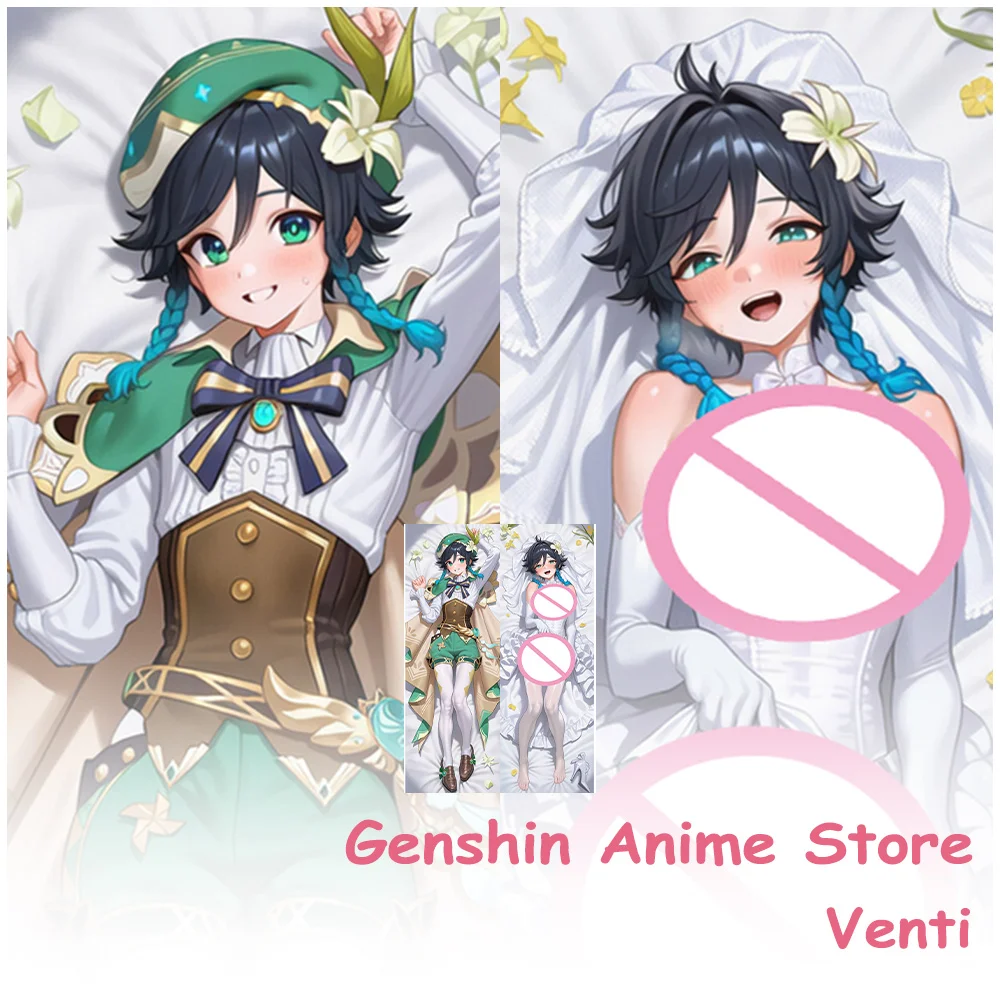 

Dakimakura Anime Genshin Impact Venti Cartoon Body Pillowcase Cosplay Props 2Sided Printed Otaku Pillow Cushion Cover