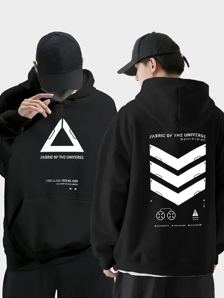 Cosmic Fabric Techwear Network Punk Street Fashion Hoodie Casual Street Roller Skating Running Sweatshirt Cyberpunk Style