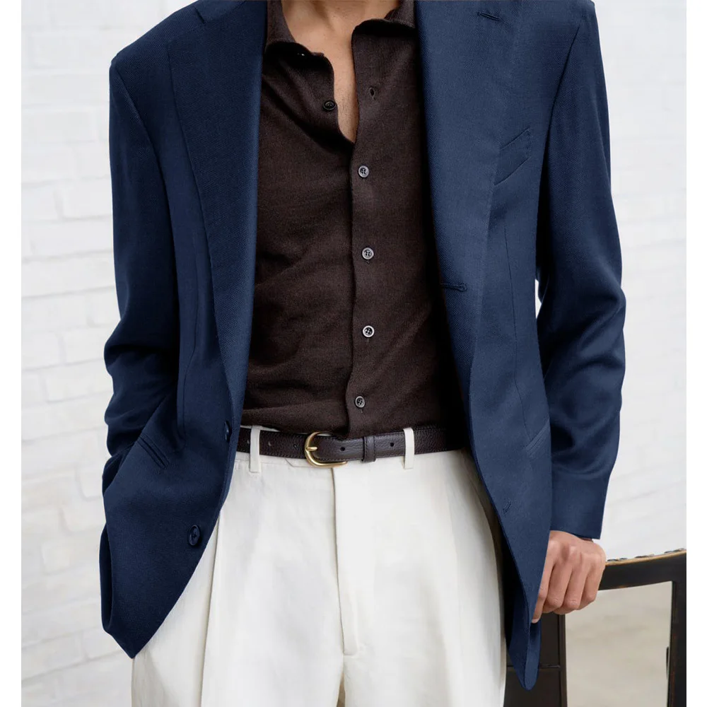 Men Suit Jacket Single Breasted Slim Fit Casual Stylish Tapered Waist Comfortable Elegant Blazer Business Formal Office Wear Men