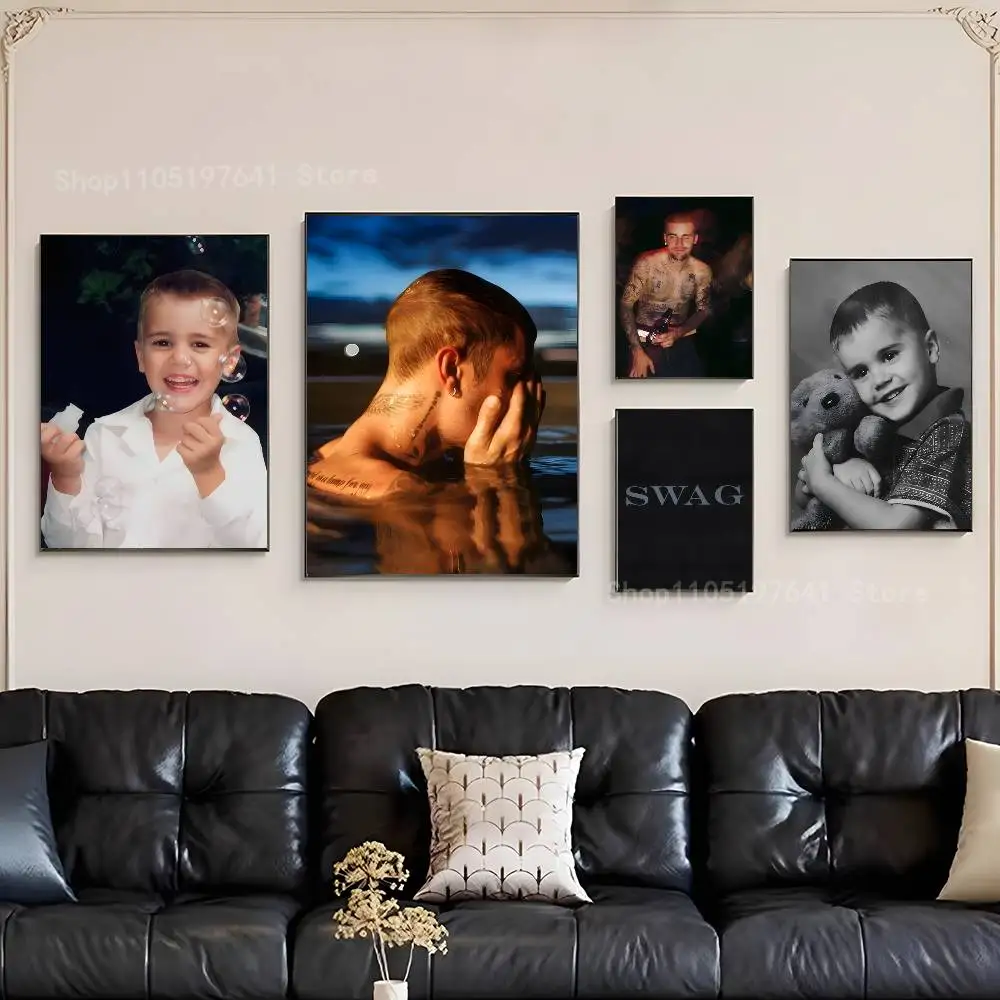 SWAG J-Justin-S-B-Bieber-S المشارك يطبع جدار صورة فنية اللوحة هدية غرفة المعيشة مطعم بار كبير ديسمبر ملصق #2